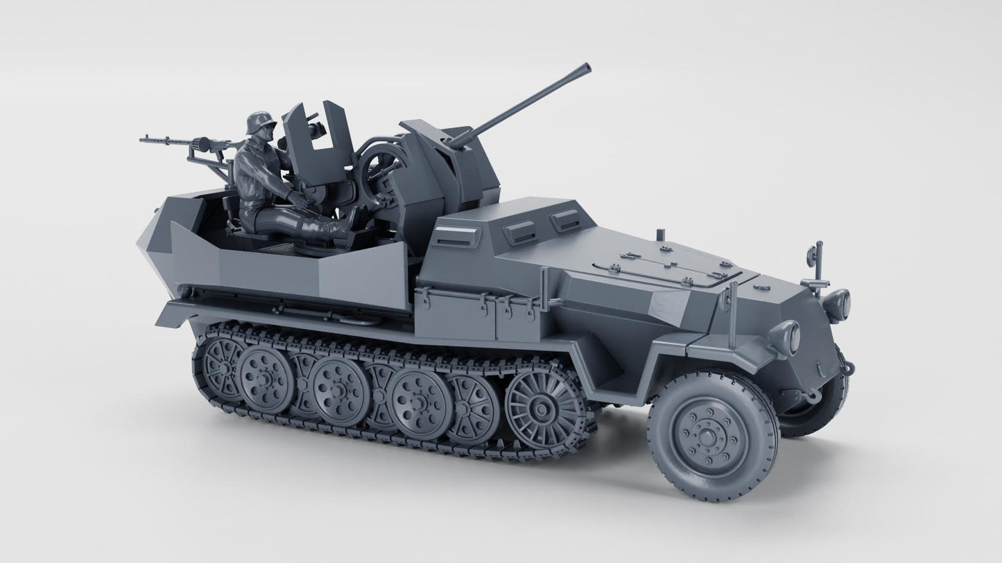 3D Printed WWII Sd.Kfz.251.17 Ausf.C Model - 28mm Tabletop Wargame