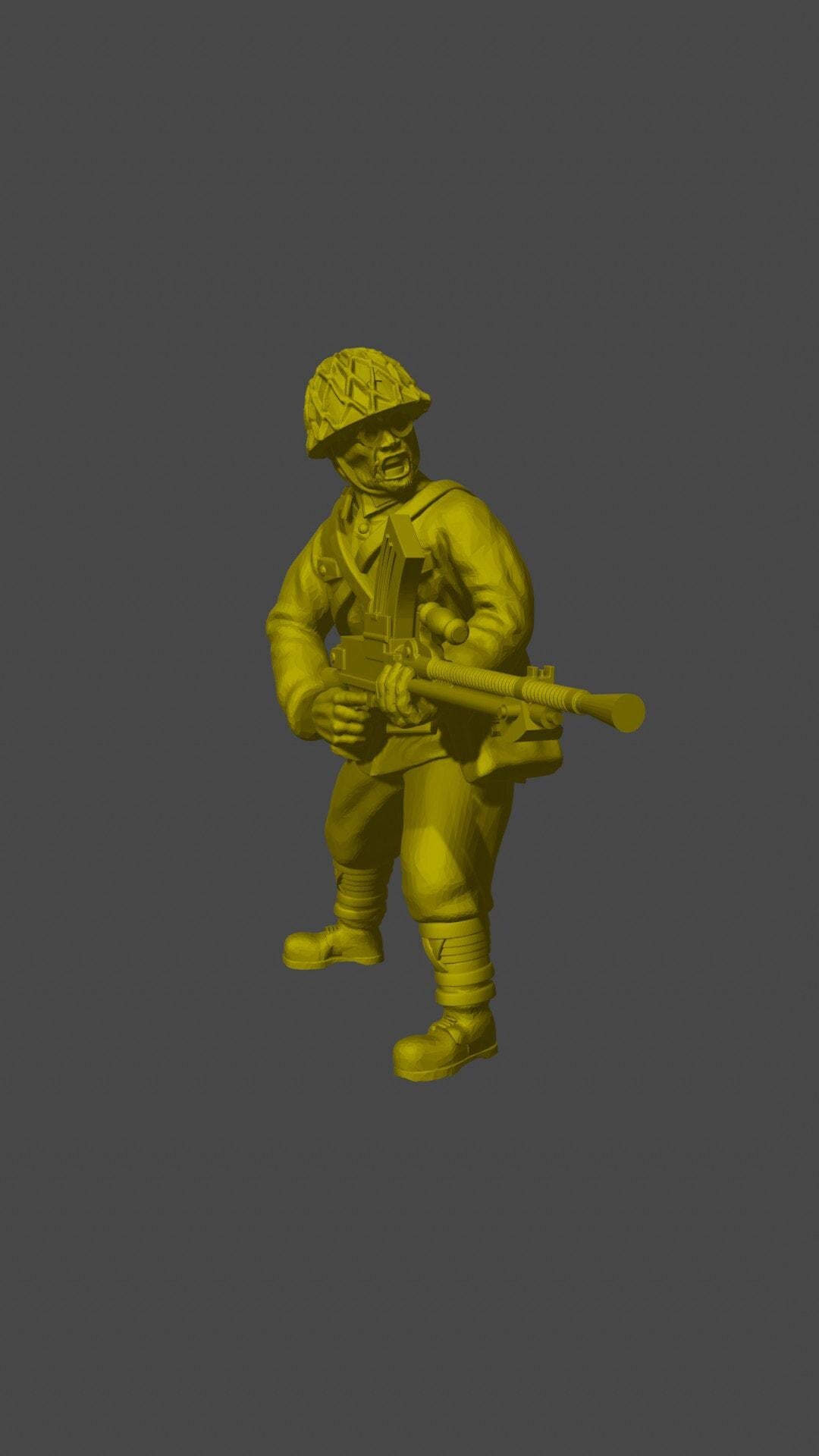 Imperial japan lmg teams (4)  | 3D Printed Miniatures in 1:56 Scale Various Scales