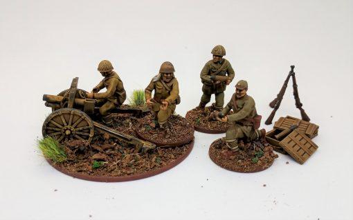 Imperial Japan generic artillery crew (4)  | 3D Printed Miniatures in 1:56 Scale Various Scales