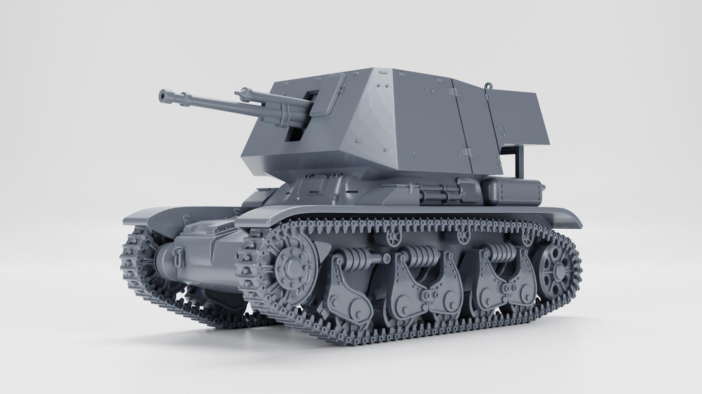 Panzerjager 35R Light Tank, 21st Panzer Division, 1:56 Scale 3D Printed Miniature