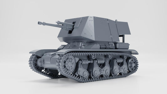 Panzerjager 35R Light Tank, 21st Panzer Division, 1:56 Scale 3D Printed Miniature