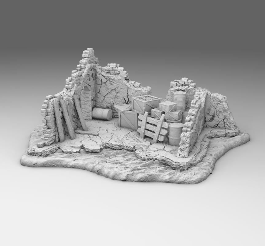 Wargaming Terrain  Arab  Improvised Base  | 3D Printed Miniatures in 1:56 Scale Various Scales