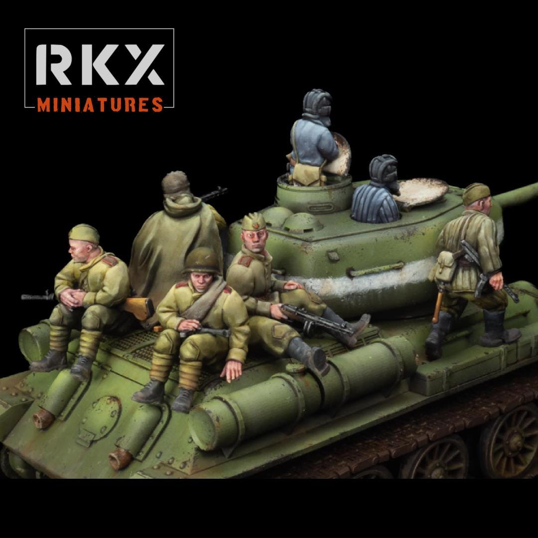 Soviet Tank Riders (late War Fall of Berlin) Set of 10  (USSR) (Soviet, WW2) Various Scales BA