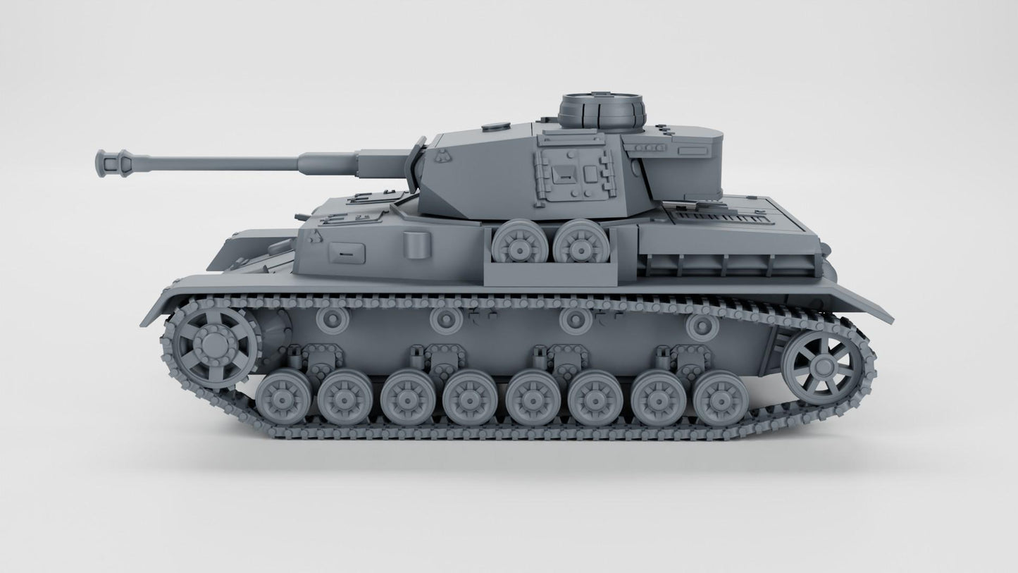BA Battlegroup Panzer IV Ausf G (WW2 Germany) 3D Printed Various Scales