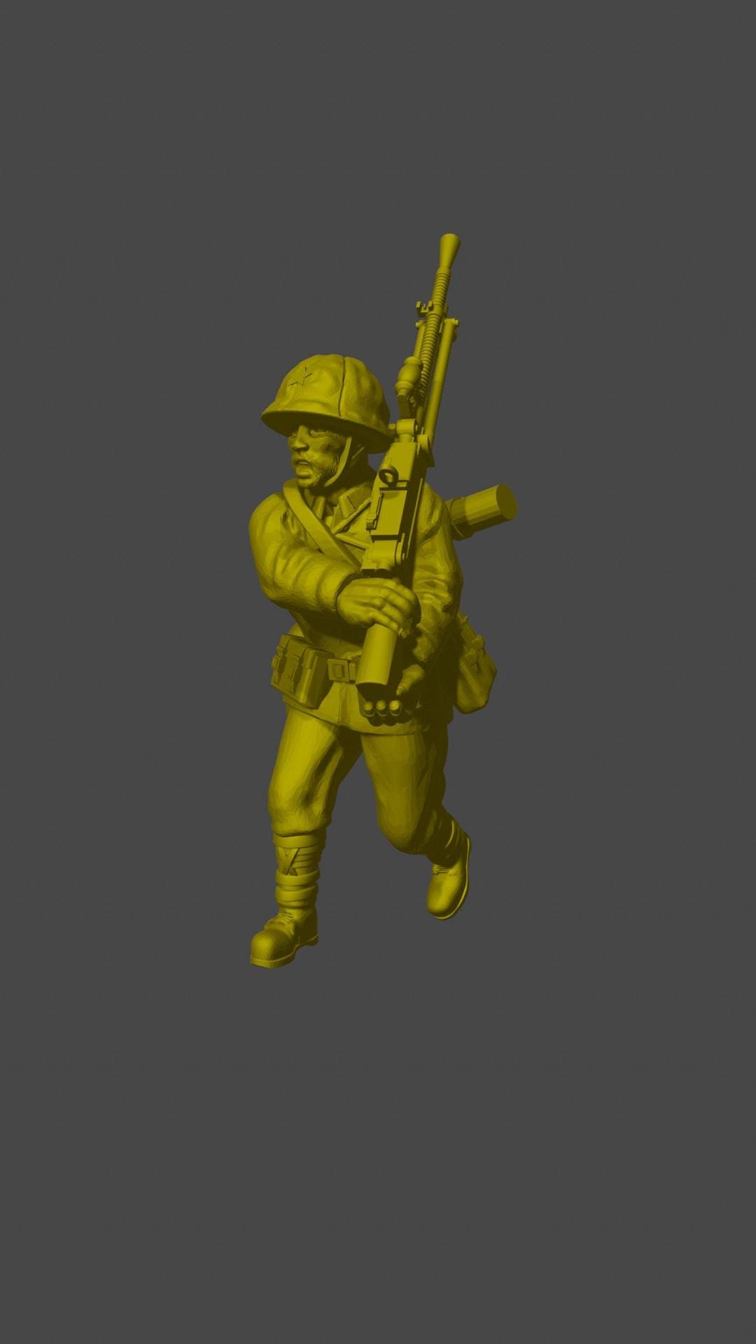 Imperial japan lmg teams (4)  | 3D Printed Miniatures in 1:56 Scale Various Scales