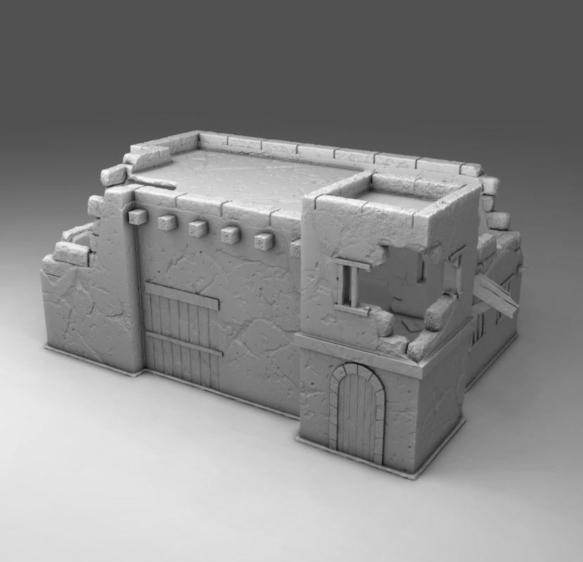 28 mm Arab Building 02 PLA  | 3D Printed Miniatures in 1:56 Scale Various Scales
