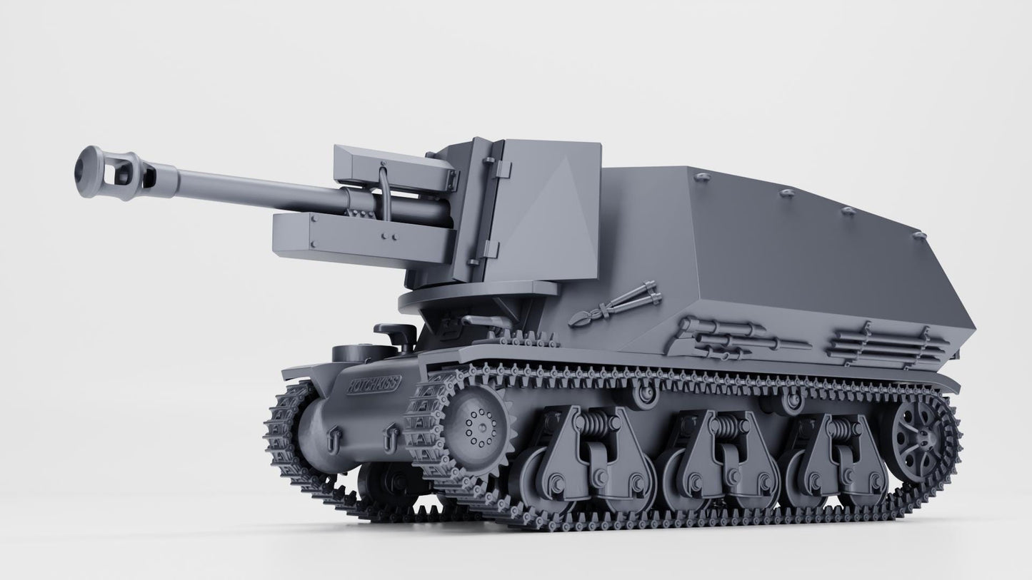 10.5cm leFH 18 auf GW 39H(f) WWII 3D Printed Miniature (1:56 Scale)