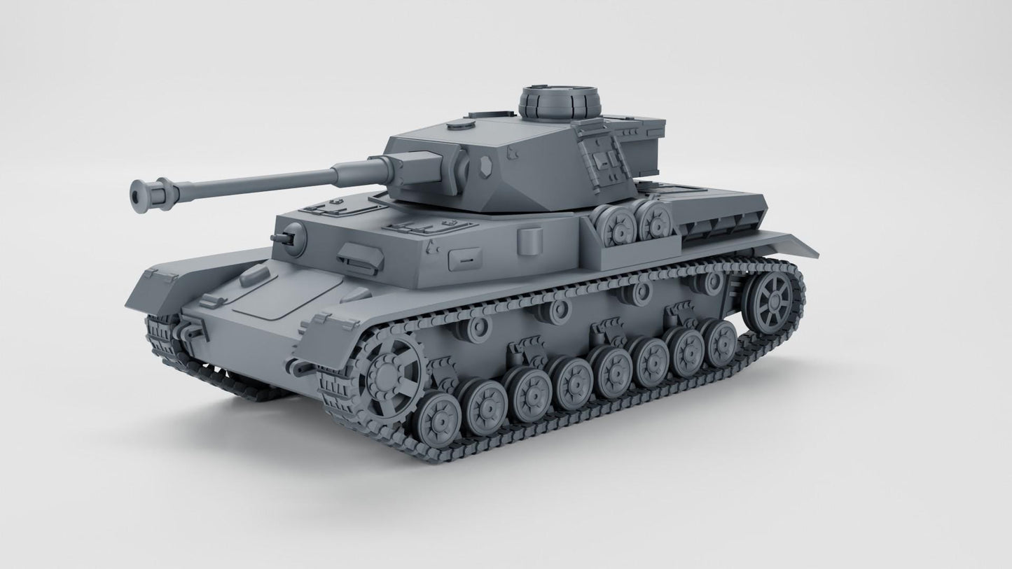 BA Battlegroup Panzer IV Ausf G (WW2 Germany) 3D Printed Various Scales