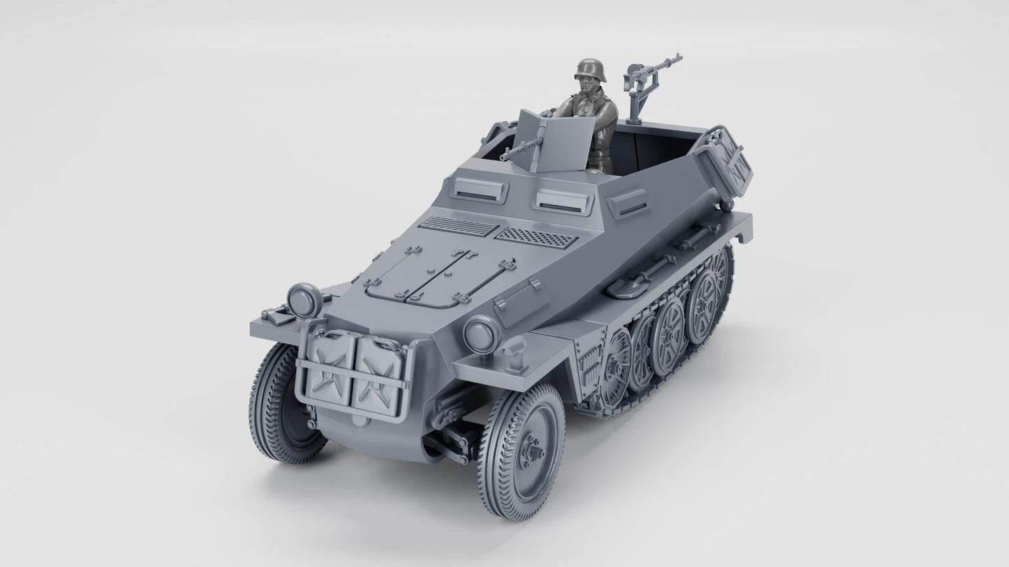3D Printed WWII Sd.Kfz.250-1 Model - 28mm Tabletop Wargaming