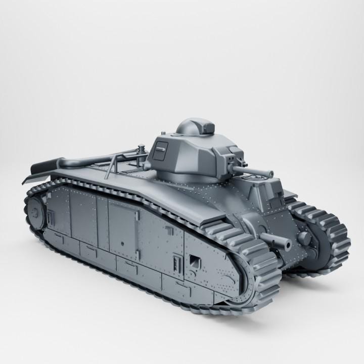 Char B1 bis Tank - 3D Printed Resin WWII Vehicle (Multiple Scales)
