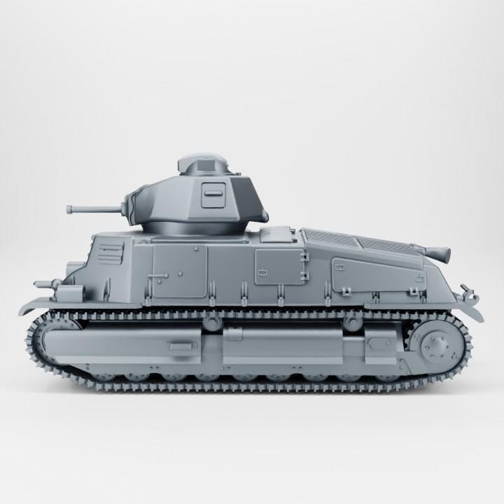 Somua S-35 Tank – French WWII Vehicle, 3D Printed Resin Miniature